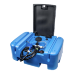 Cuve AdBlue 200 L avec pompe électrique 12 V et pistolet automatique, couvercle ouvert